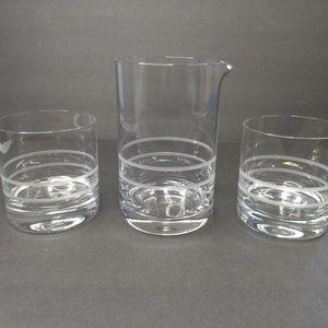Schott Zweisel Bar Pitcher Double Old Fashion Glasses 2 Finger Lot 3 Set 3